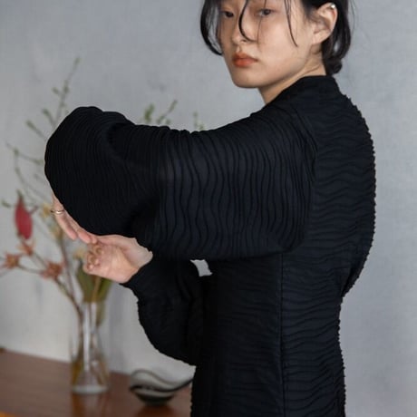 【nokcha original】volume long dress/black_nd0120