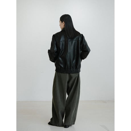 《予約販売》accent fake leather jacket(unisex)_no0503