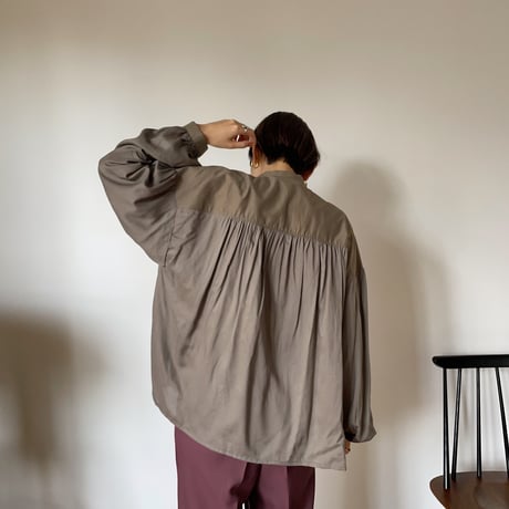 【nokcha original】2way volume blouse/ moca_nt0842