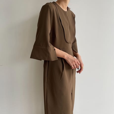 【nokcha original】rich jumpsuit/brown_np0670