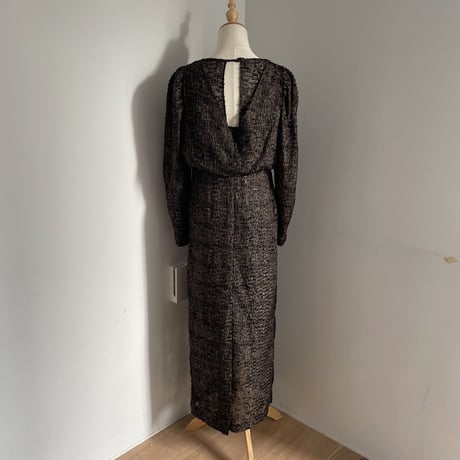 【nokcha original】jacquard sheer dress/black_nd0093