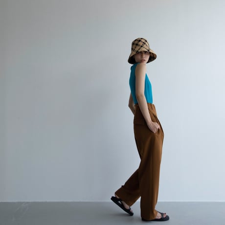 【nokcha original】waist pants/camel brown_np0595