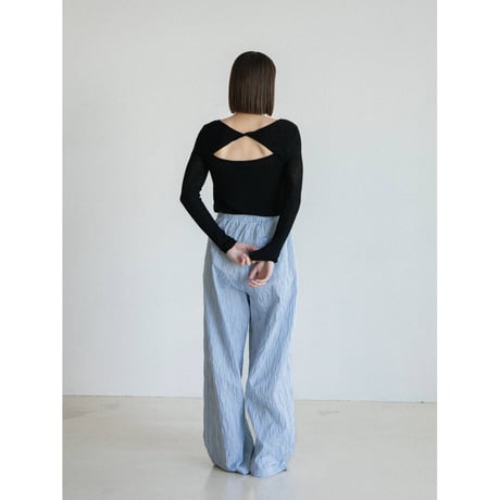 《予約販売》back open sheer knit tops/2colors_nt2569