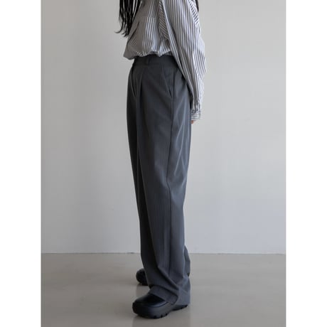 《予約販売》pin stripe tuck wide pants/2colors_np0973
