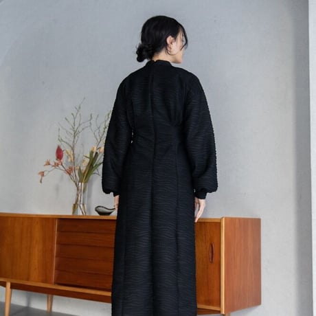 【nokcha original】volume long dress/black_nd0120