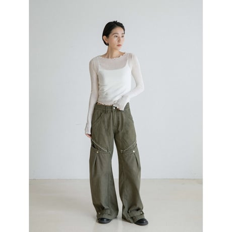 《予約販売》back lace sheer tops/2colors_nt2555