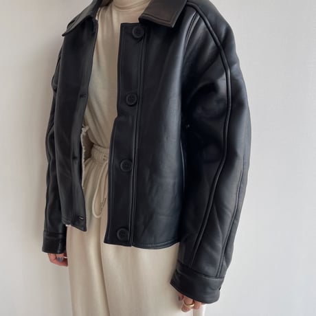 《予約販売》boa liner eco leather jacket_no0338