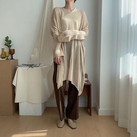 《予約販売》s/s slit knit/2colors_nt0328