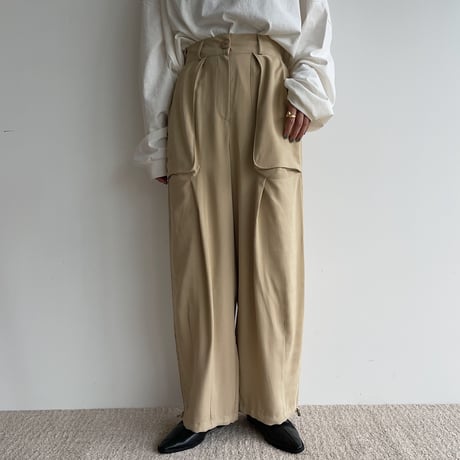 【nokcha original】2way pocket pants/beige_np0665
