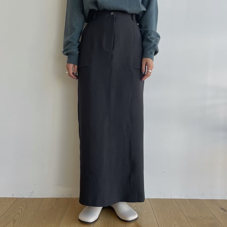 【nokcha original】material long skirt/2colors_ns0086