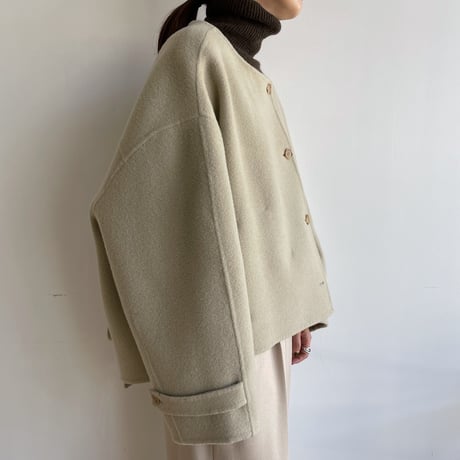 【nokcha original】HAND MADE 4way over half coat/beige_no0242