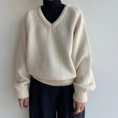 《予約販売》v neck rich knit/2colors_nt1924