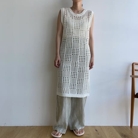 《予約販売》knit mesh long one-piece/2colors_nd0137