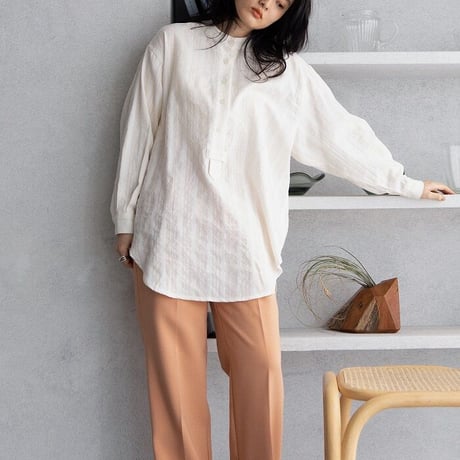 【nokcha original】jacquard over blouse/ivory_nb0041