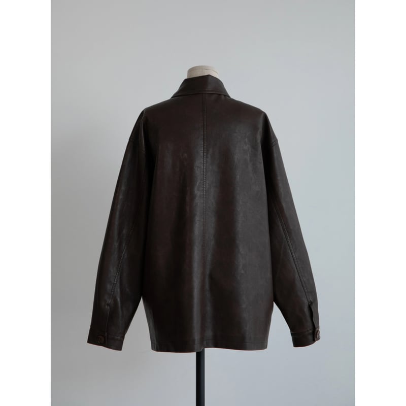 予約販売》mannish middle leather like jacket/2color 予約販売》mannish middle leather like jacket/2color