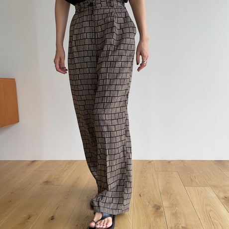 【nokcha original】block pattern pants_np0631