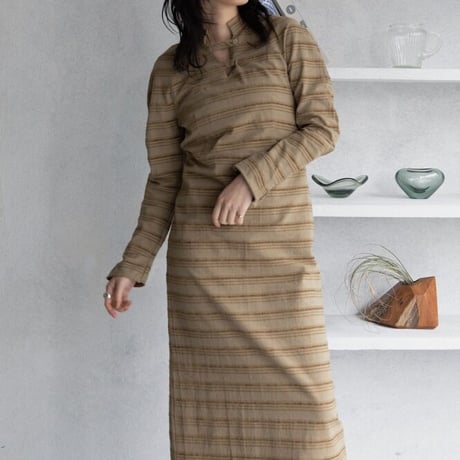 【nokcha original】jacquard lady dress/beige_nd0117