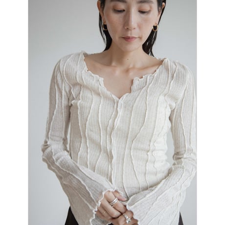 《予約販売》sheer accent knit tops/2colors_nt2384