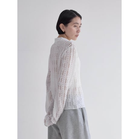 《予約販売》jacquard sheer lady tops/2colors_nt2521