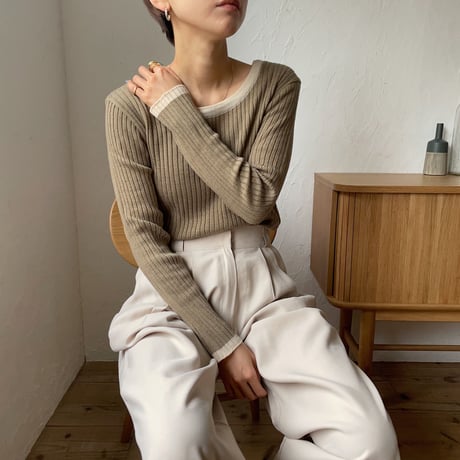 《予約販売》bi-color lib knit/2colors_nt0819