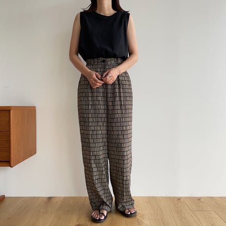 【nokcha original】block pattern pants_np0631