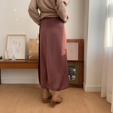 ✳︎予約販売✳︎satin wrap skirt/2colors_ns0022