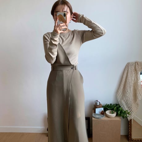 【nokcha original】docking all-in-one/khaki beige_np0157