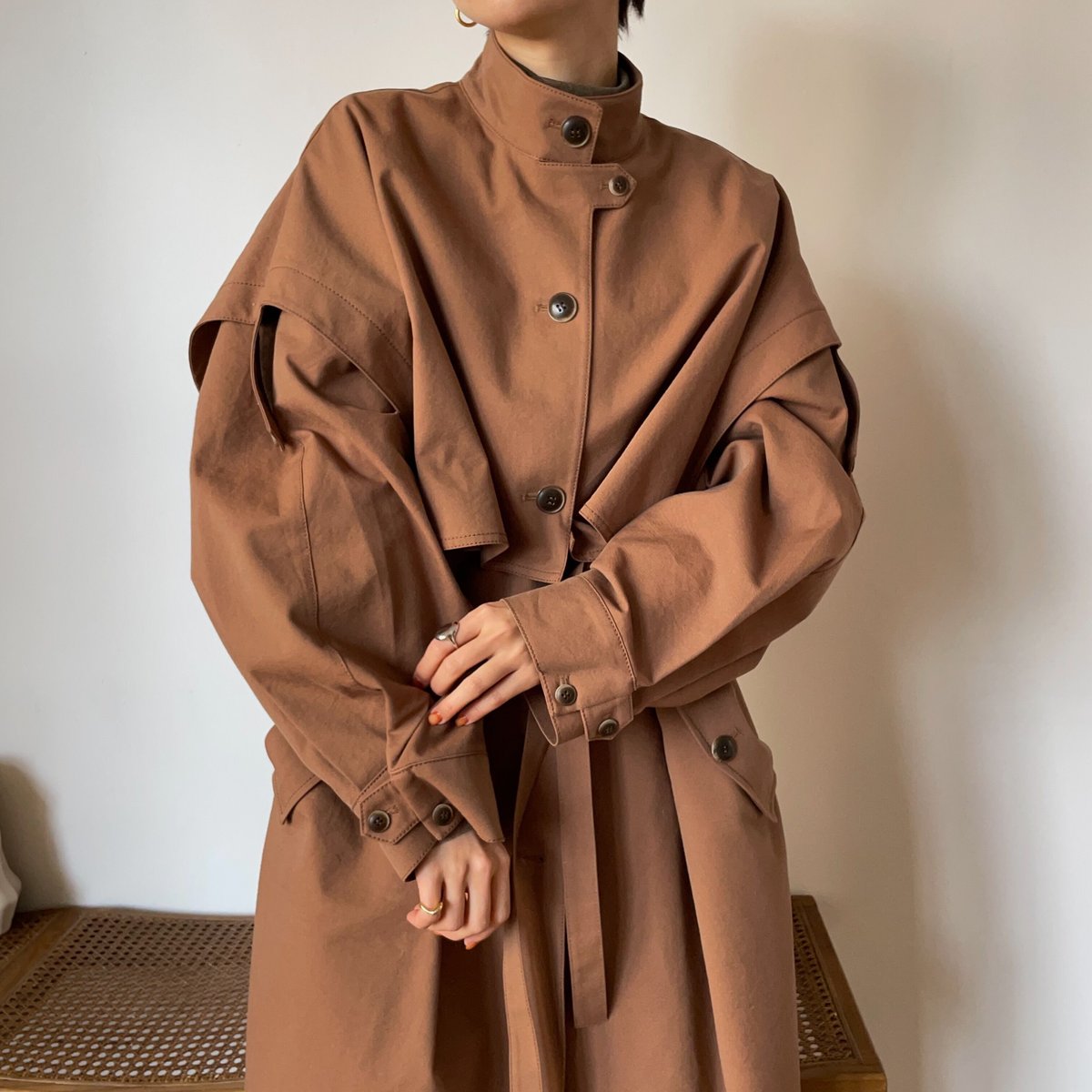 nokcha 2way quality over trench coatタグ付き