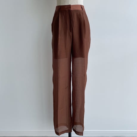 【nokcha original】quality sheer pants/brown_np0415