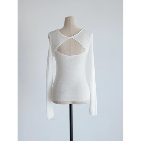 《予約販売》back open sheer knit tops/2colors_nt2569
