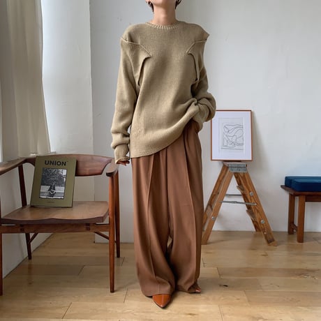 《予約販売》unique shoulder knit/2colors_nt0641
