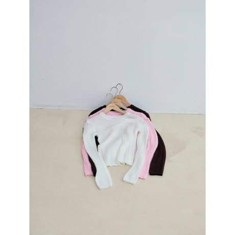 《予約販売》sheer lib knit tops/3colors_nt2493