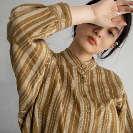 【nokcha original】jacquard over blouse/camel_nb0042
