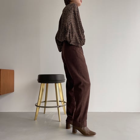 【nokcha original】roll up tapered pants/purple brown_np0461