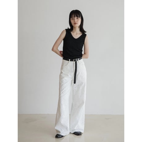 《予約販売》belt set punching jeans_nj0141