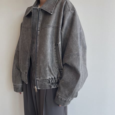 《予約販売》accent mannish eco leather jacket/2colors_no0360