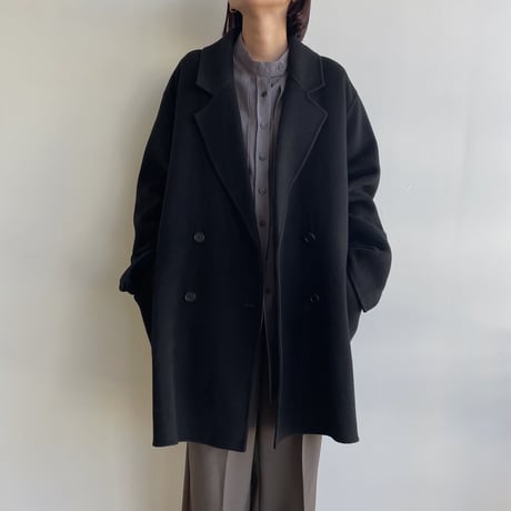 【nokcha original】HAND MADE tailored middle coat/black_no0307