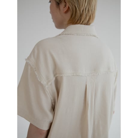 - AUTHENTIC series - vintage like linen shirt/ivory_an0038