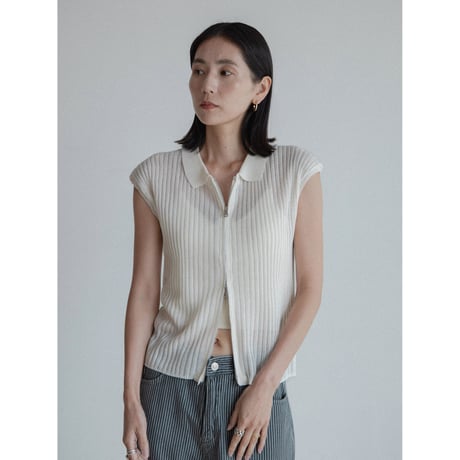 《予約販売》2way zip pleats knit vest_nt2340