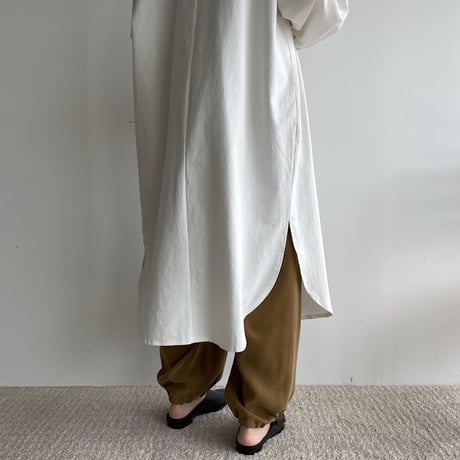 【nokcha original】accent jacquard long shirt/ivory_nb0080