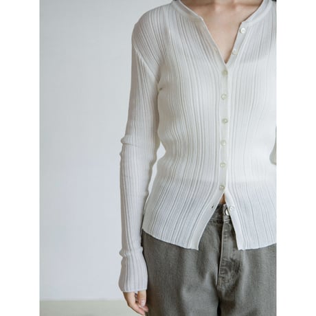 《予約販売》sheer lib knit cardigan/2colors_nt2587