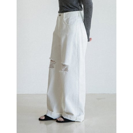 《予約販売》clash white cotton pants_np1249