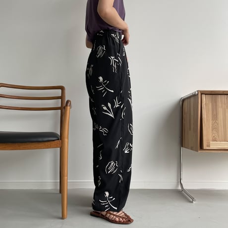 【nokcha original】nuance pattern pants/black_np0421