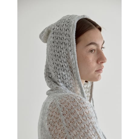 《予約販売》low gauge zip up knit hoodie/2colors_nt2545