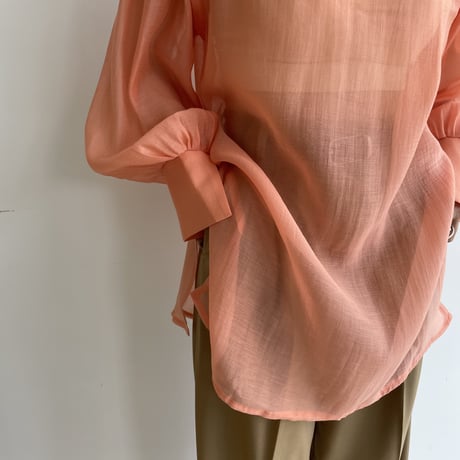 【nokcha original】2way volume sheer blouse/apricot orange_nb0046