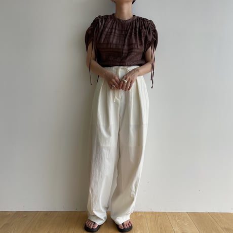 【nokcha original】mulch jacquard blouse/brown_nb0155