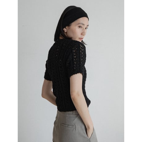 《予約販売》crochet minimal lady knit tops/2colors_nt2311