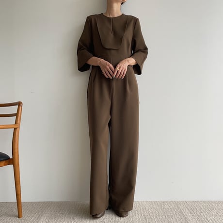 【nokcha original】rich jumpsuit/brown_np0670