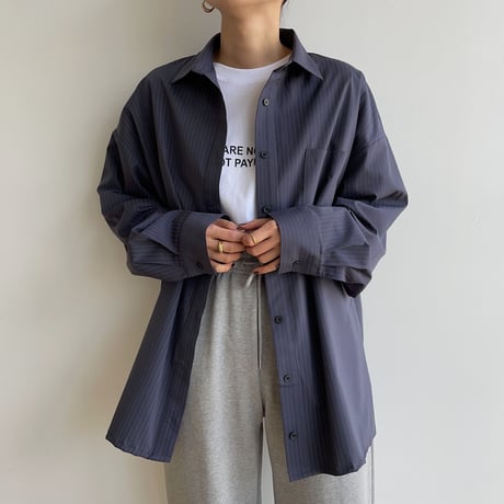 《予約販売》stripe mannish shirt/2colors_nb0127