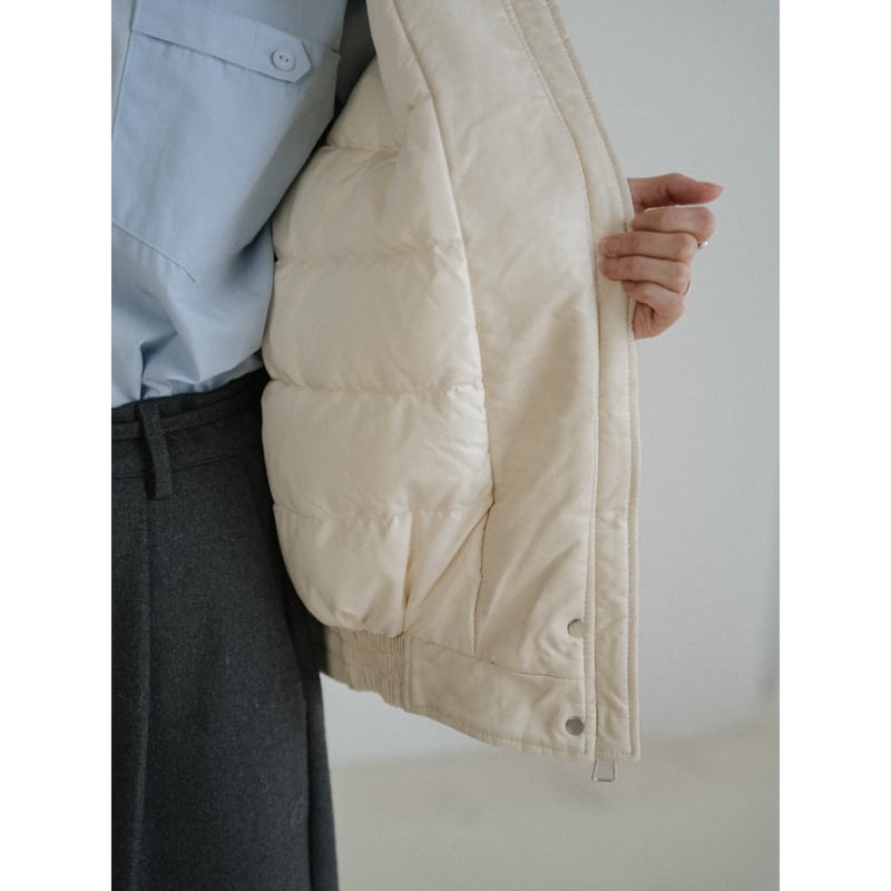 予約販売》quilting linner fake leather jacket/2colo